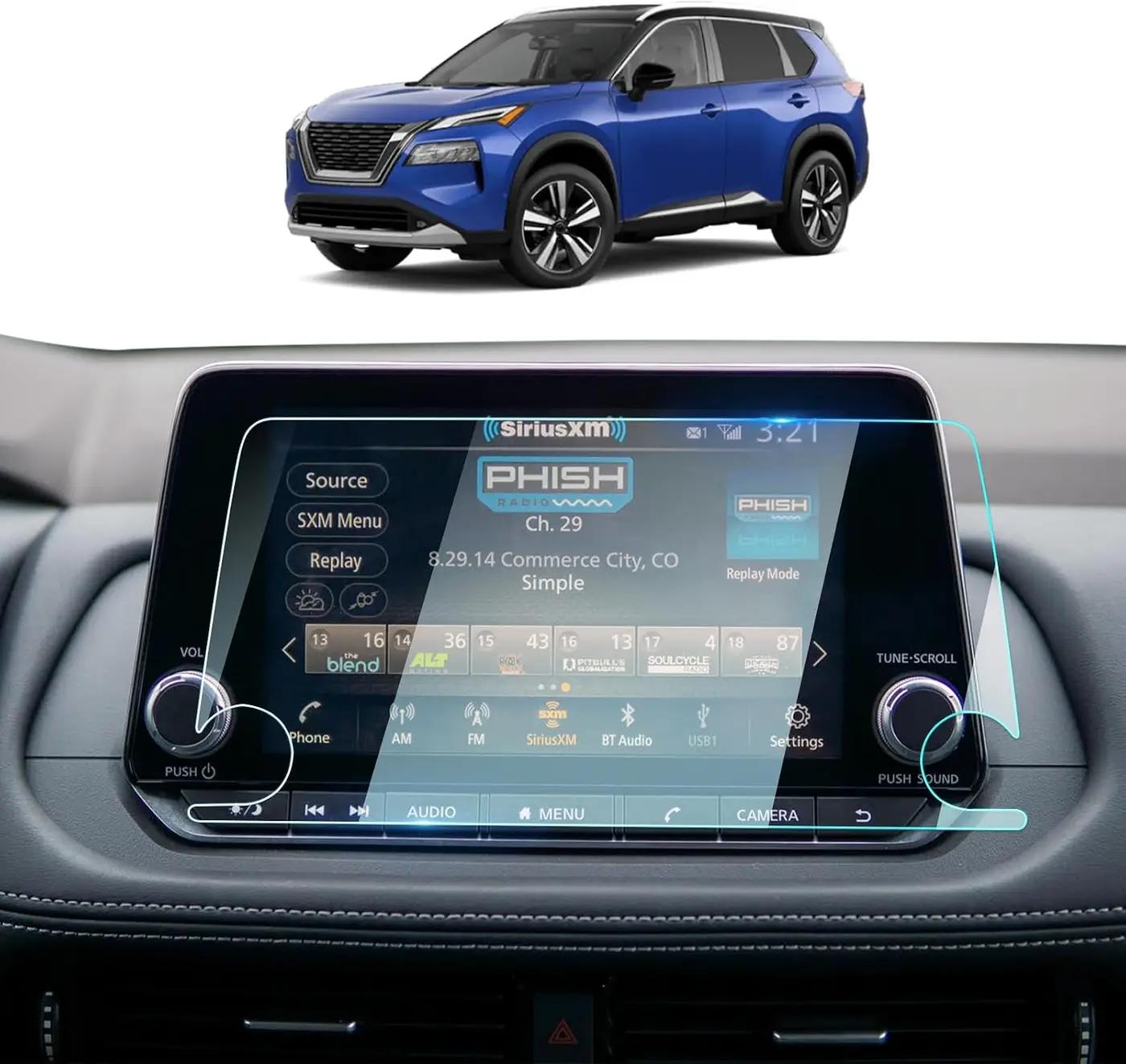 BIXUAN 2021-2026 Nissan Rogue Screen Protector For 2021 2022 2023 2024 2025 2026 Rogue (S/SV/Rock Creek) 8Inch Touchscreen 2025 2026 Rogue Accessories 9H Tempered Glass [NO Fingerprint&amp;Scratches]