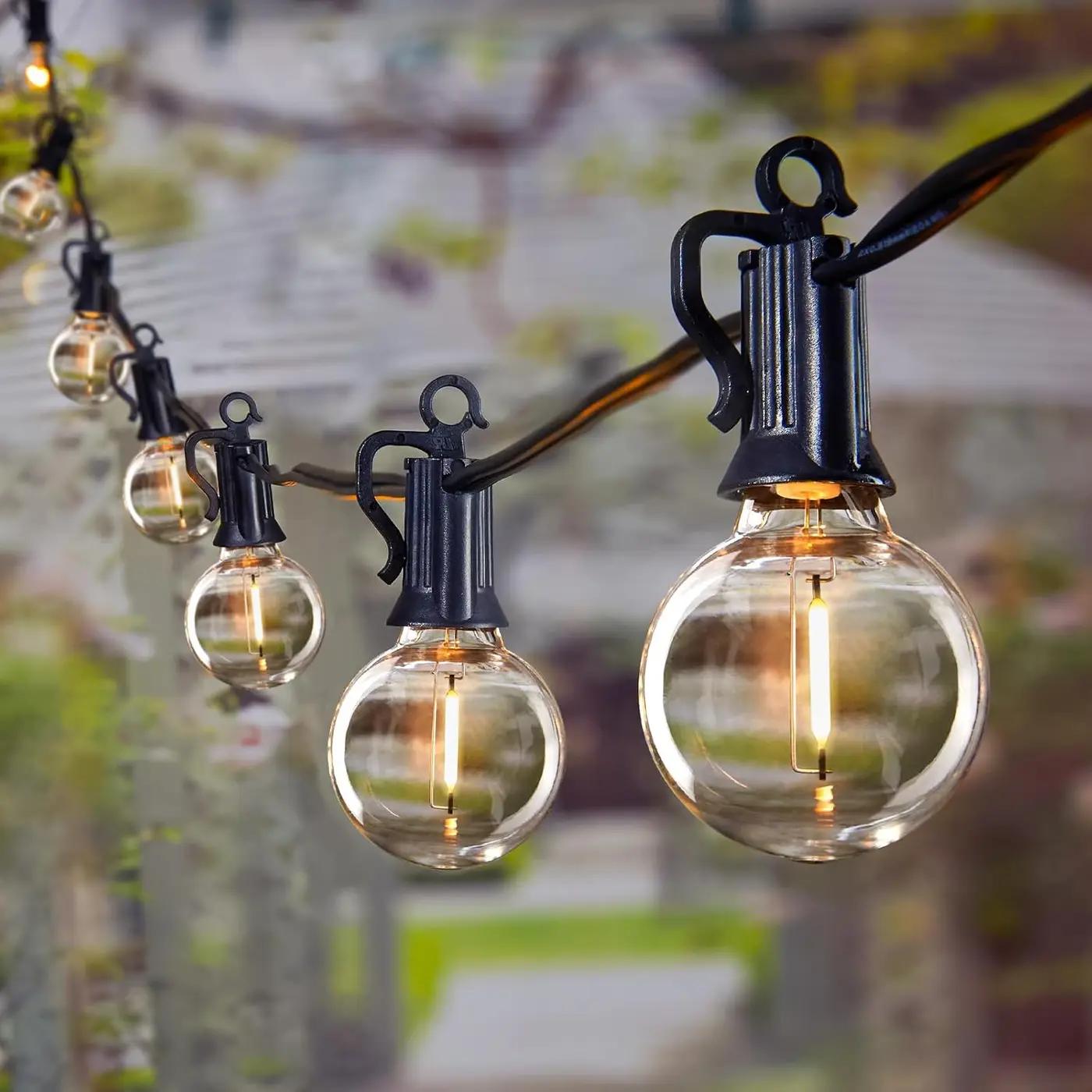 Brightown Outdoor String Lights 69 Feet G40 Globe Patio Lights with 32 Edison Shatterproof Bulbs(2 Spare), Waterproof Connectable Hanging Christmas Light for Backyard Porch Balcony Party Xmas Decor ClimatePartner certified
