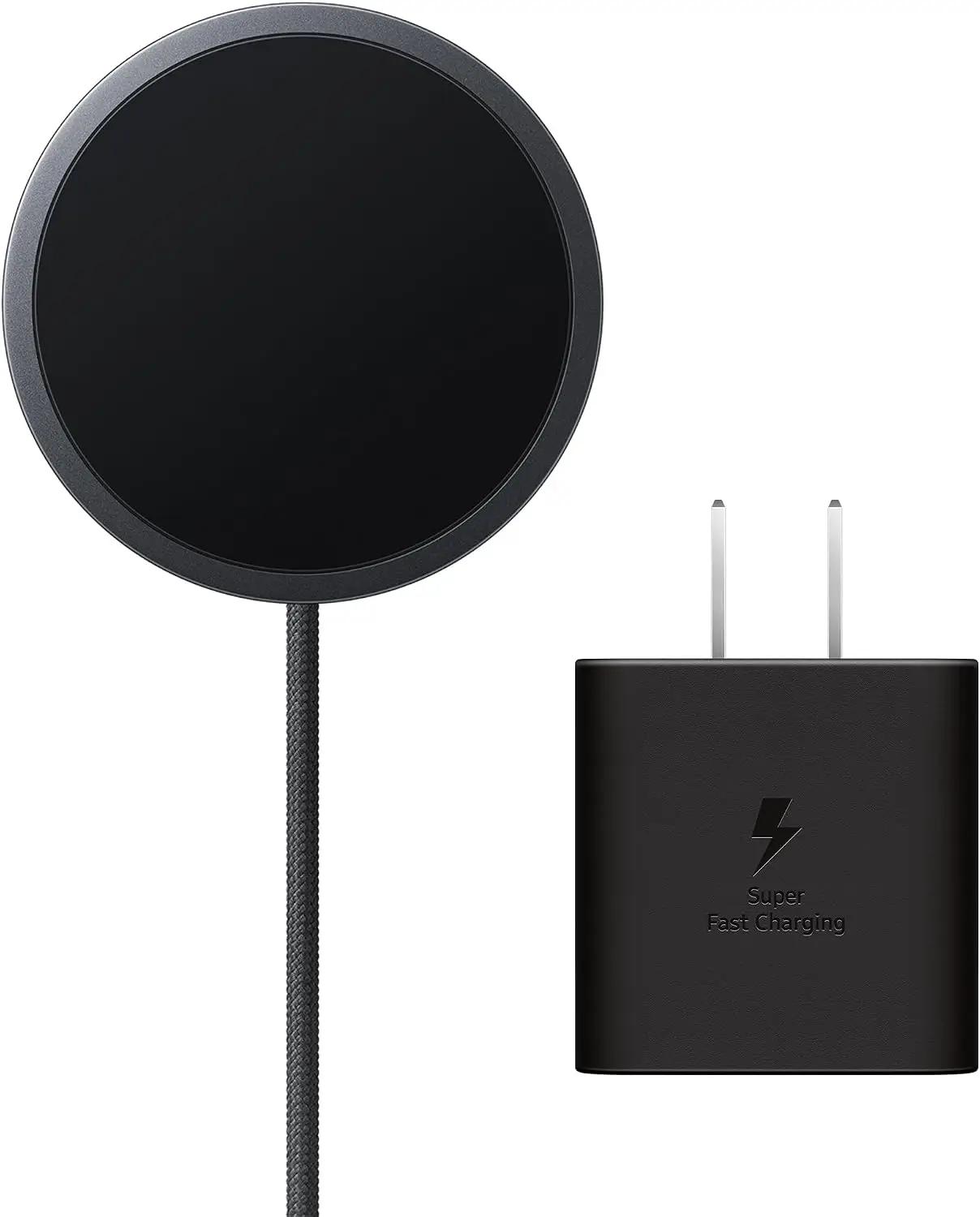 Samsung Galaxy Magnet Wireless Charger with 45W Power Adapter, Cordless Super Fast Charging, Powerful Design, Built-in Magnets, No-Slip Surface, Dark Gray