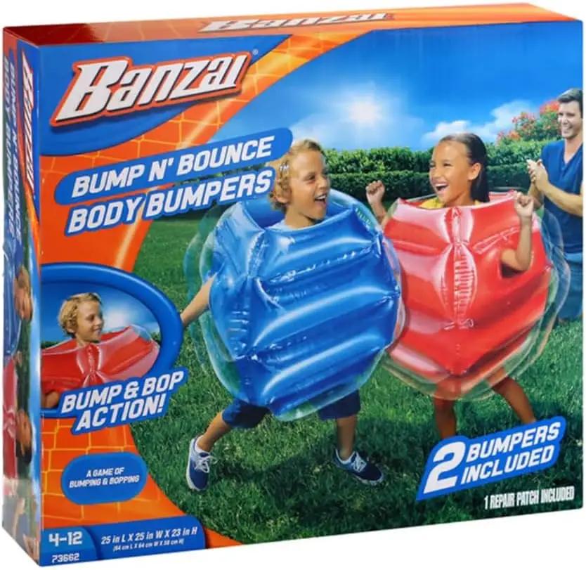 BANZAI: Bump N' Bounce Body Bumpers, A Game of Bumping &amp; Bopping, 2 Bumpers Included in Red &amp; Blue, Fun &amp; Safe Cushion Inflatable Surface, For Ages 4 and up