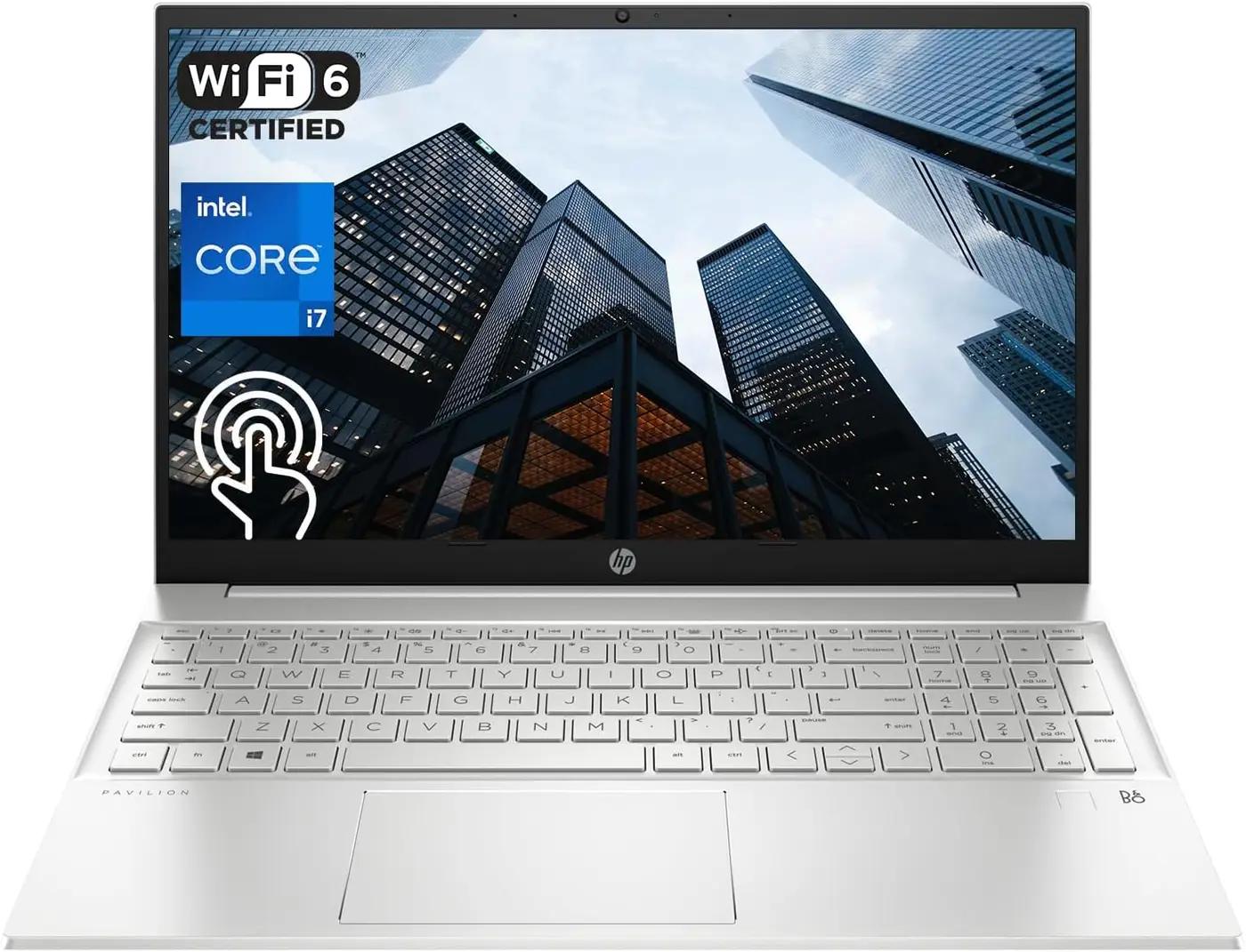 HP 2024 Latest Pavilion Business Laptop, 15.6" FHD Touchscreen, 13th Gen Intel Core i7-1355U, 64GB RAM, 2TB PCIe SSD, Webcam, FP Reader, Backlit KB, Wi-Fi 6, Windows 11 Pro, Silver