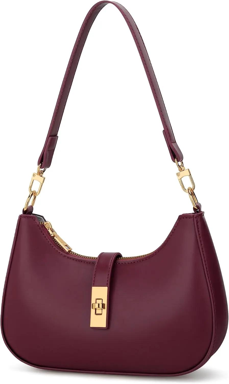KKXIU Shoulder Bag for Women Cute Hobo Handbag and Vegan Leather Retro Small Clutch Purse with Zipper