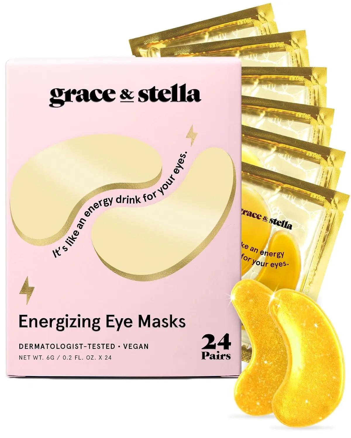 grace &amp; stella Award Winning Under Eye Mask - Birthday Gifts for Women - Gel Eye Patches for Dark Circles, Puffy Eyes, Undereye Bags - Mothers Day Gifts for Mom - Vegan Self Care (24 Pairs, Gold) ClimatePartner certified