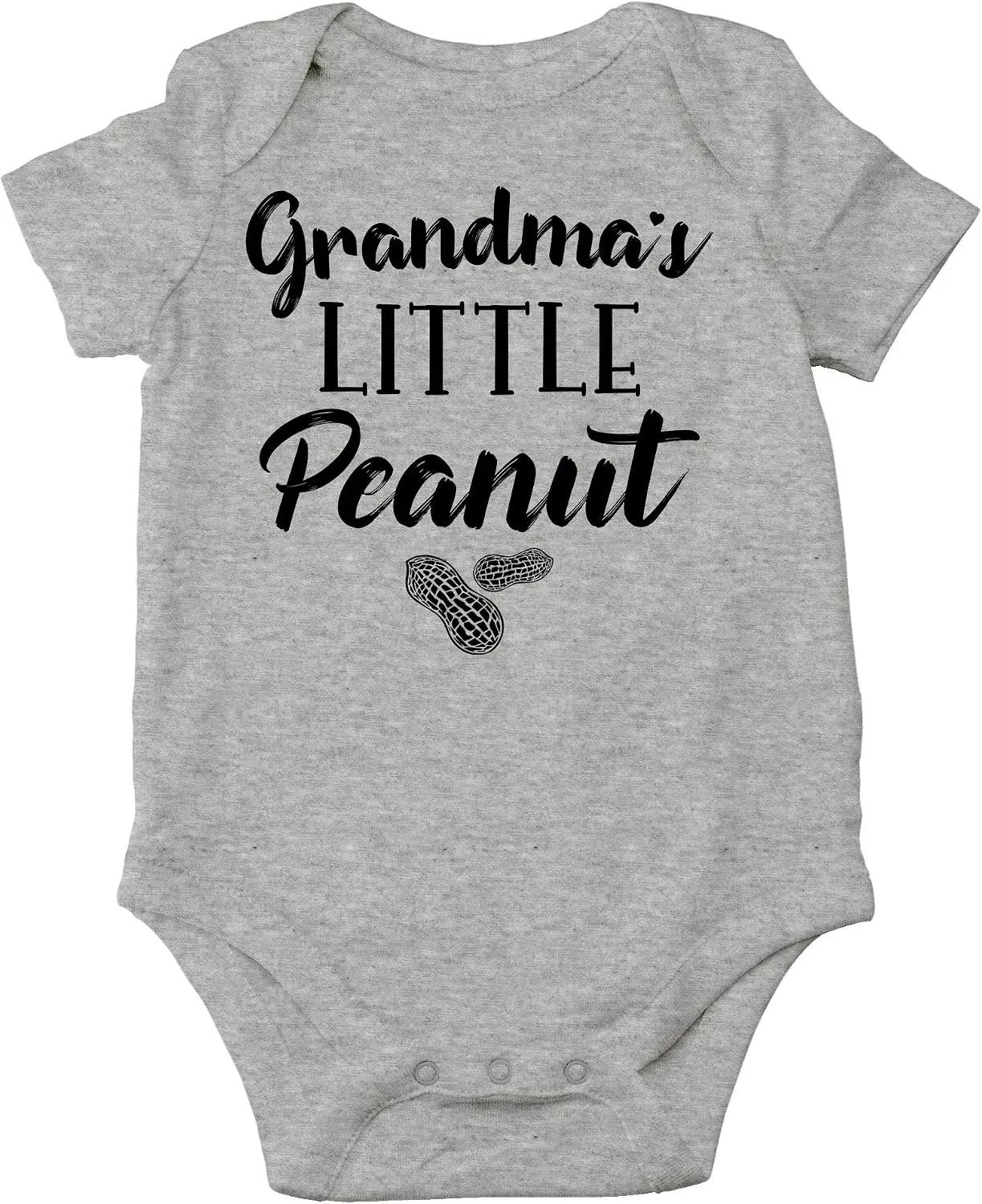 AW Fashions Grandma's Little Peanut Baby Bodysuit Funny Adorable Newborn Clothes for Boys, Girls, Unisex
