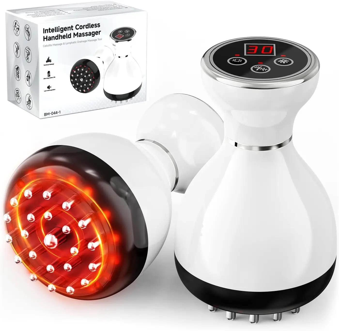 Lymphatic Drainage Massager &amp; Anti Cellulite Massage Tool, Helps Reduce Stretch Marks &amp; Cellulite, for Legs, Arms &amp; Belly, Body Sculpting Machine with Microcurrent &amp; Red-Light &amp; Heat &amp; Vibration