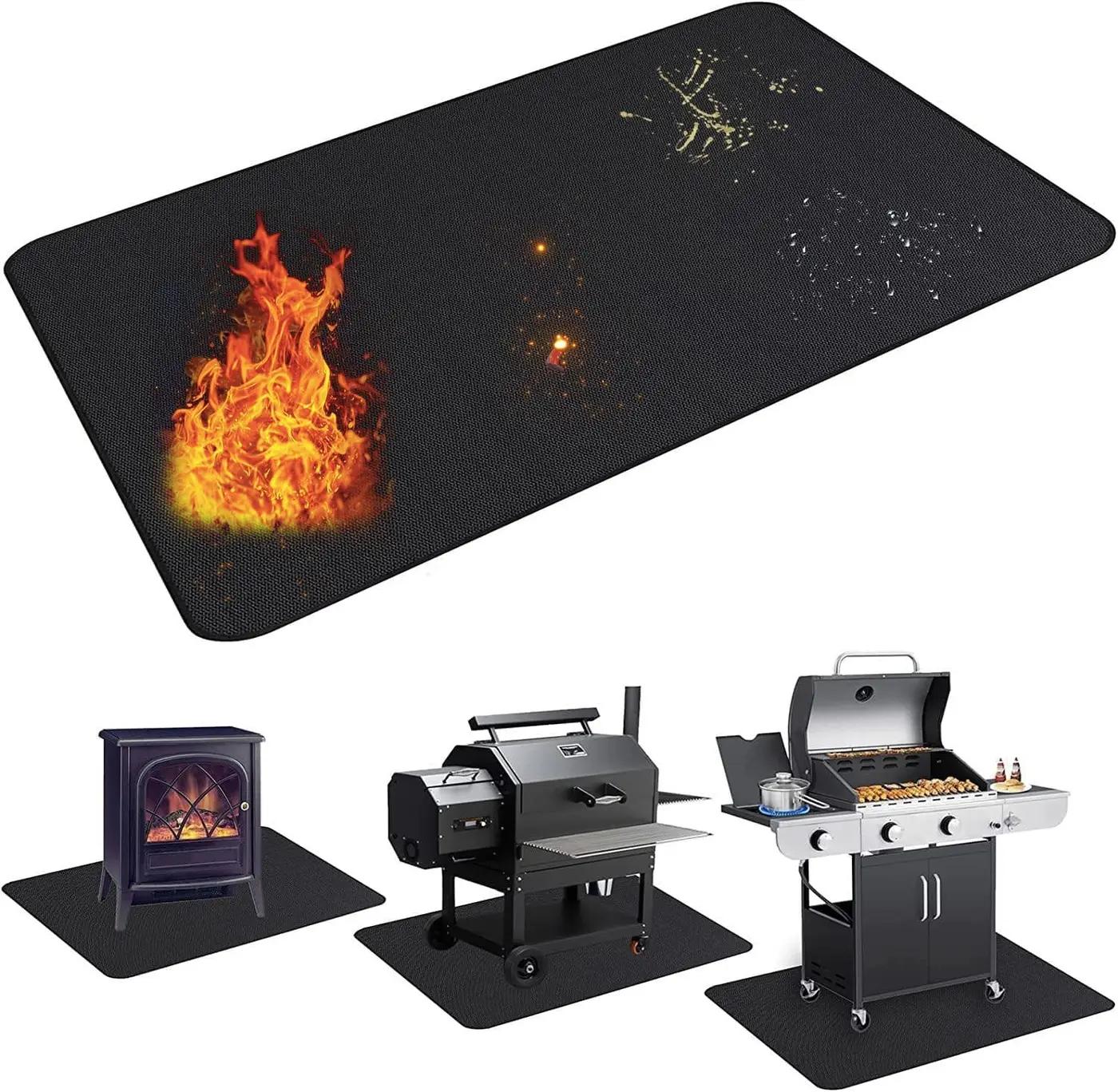 UBeesize Large 65 x 48 inches Under Grill Mat for Outdoor Grill,Double-Sided Fireproof Grill Pad for Fire Pit,Indoor Fireplace Mat Fire Pit Mat,Oil-Proof Waterproof BBQ Protector for Decks and Patios ISCC PLUS