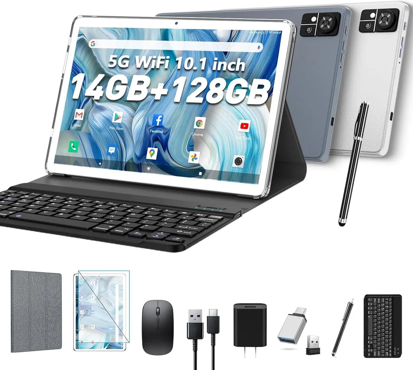EITOMIN Android Tablet 10 inch 2026 Latest Tablet with Keyboard 14GB RAM+128GB ROM+1TBExpand,Octa-Core,Incell Screen,5G+2.4GHz WiFi/BT5.0/GPS,4G Cellular for T-Mobile,13MP+8MP Camera 7000mAh Battery