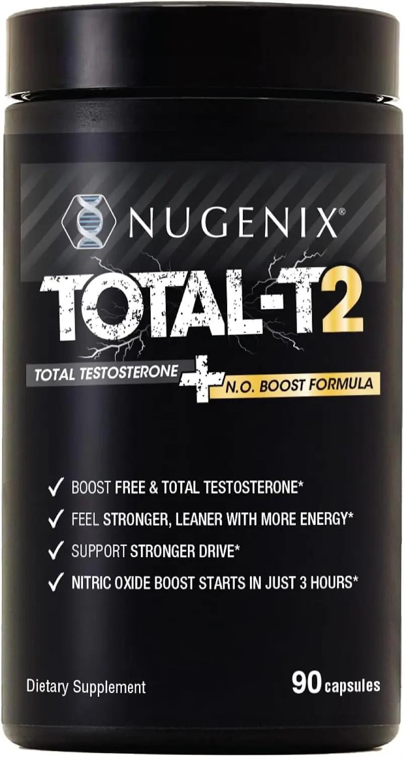 Nugenix Total-T2 - Testosterone Booster and Nitric Oxide Booster for Men, Tesnor, S7, ElevATP, Tongkat, Citrulline, Nitric Oxide and Testosterone Supplement for Men (90 Count)