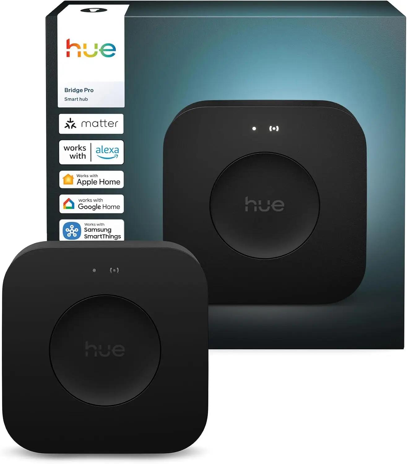 Philips Hue Bridge Pro, Smart Lighting Hub, Wireless, Advanced Encryption, Supports 150+ Lights &amp; 50+ Accessories, Hue Bridge System Works with Apple Home, Alexa, Google, Samsung SmartThings