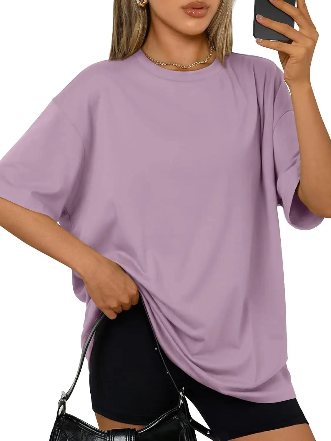 Trendy Queen Womens Oversized Summer T Shirts Plus Size Spring Cute Casual Tops Short Sleeves Fashion Workout Clothes OEKO-TEX STANDARD 100