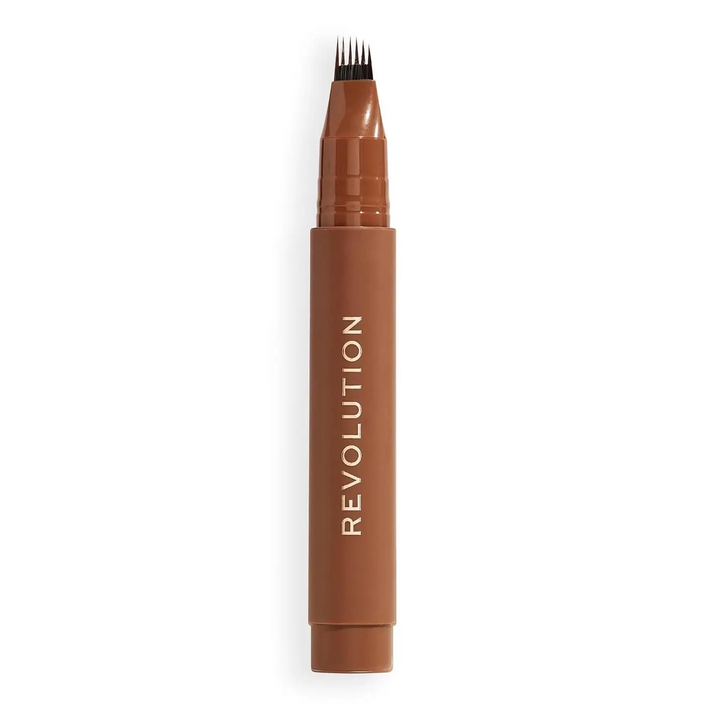 Revolution Beauty London Instant Brow Hair Pen, Precision Applicator for Hair-Like Strokes, Long-Lasting Eyebrow Pen, Warm Brown, Vegan &amp; Cruelty-Free, 0.06 fl oz
