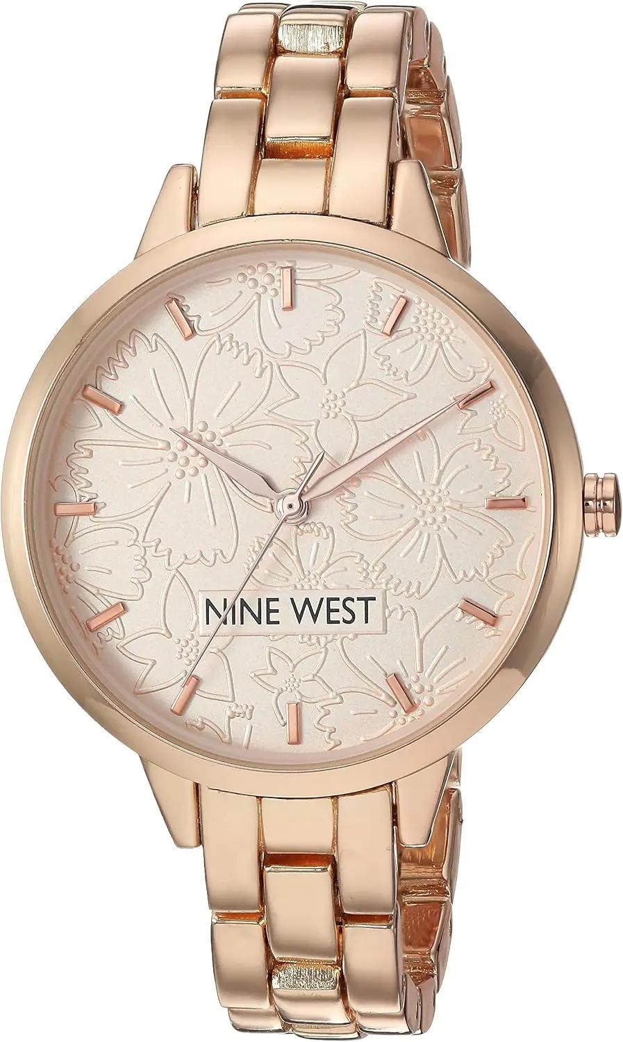 Nine West Women's Floral Dial Bracelet Watch