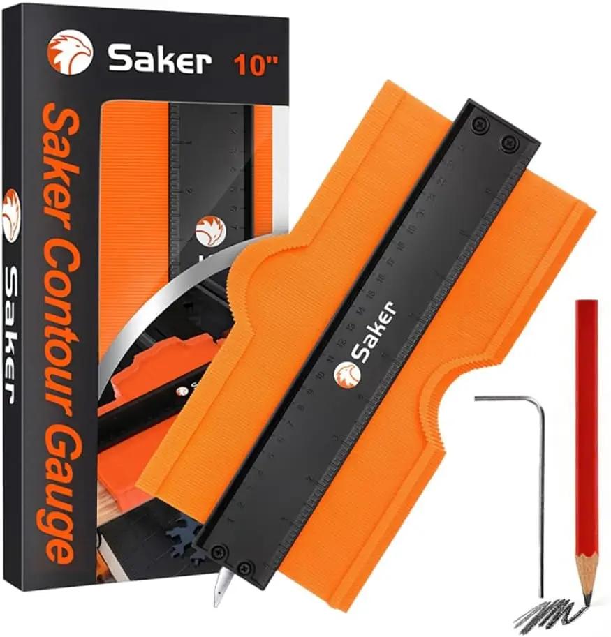 Saker Contour Gauge Tool for Woodworking &amp; DIY, Profile Gauge with Lock,Father's Day Gift for Him Men, Accurate Shape Duplicator for Flooring, Tile, Trim &amp; Home Improvement Projects