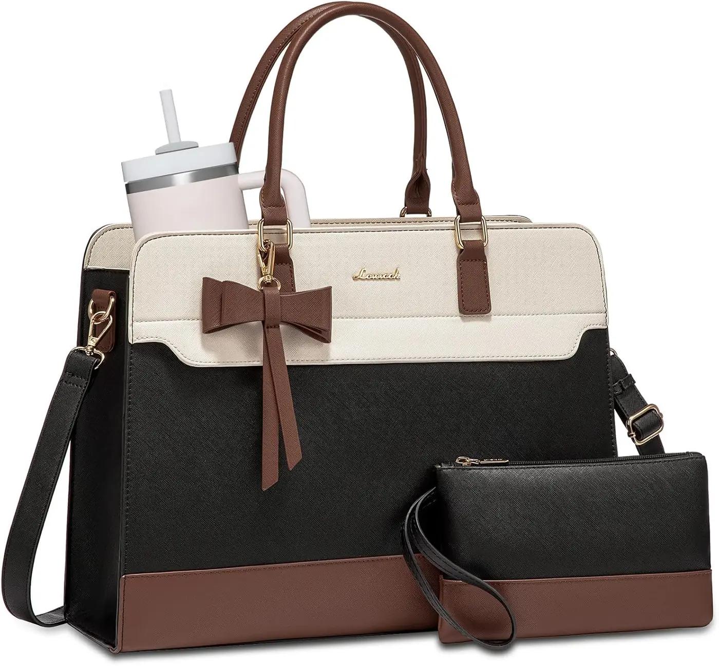 LOVEVOOK LOVEVOOK Laptop Tote Bag for Women,Leather Work Bag, Waterproof Business Teacher Bag,Large Computer Handbag Purse Briefcase,Office Gifts for Women