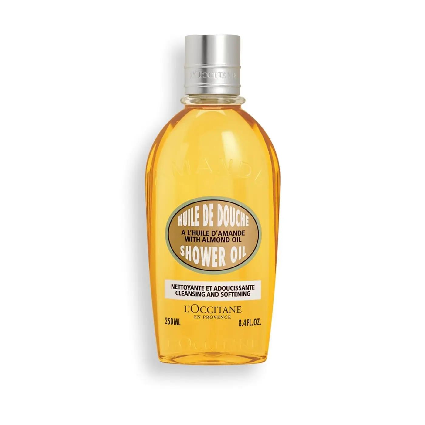 L'OCCITANE Cleansing &amp; Softening Almond Shower Oil, Body Wash &amp; Shaving Base Purifies &amp; Smooths Without Drying Skin, Milky Lather, Nourishing Skincare
