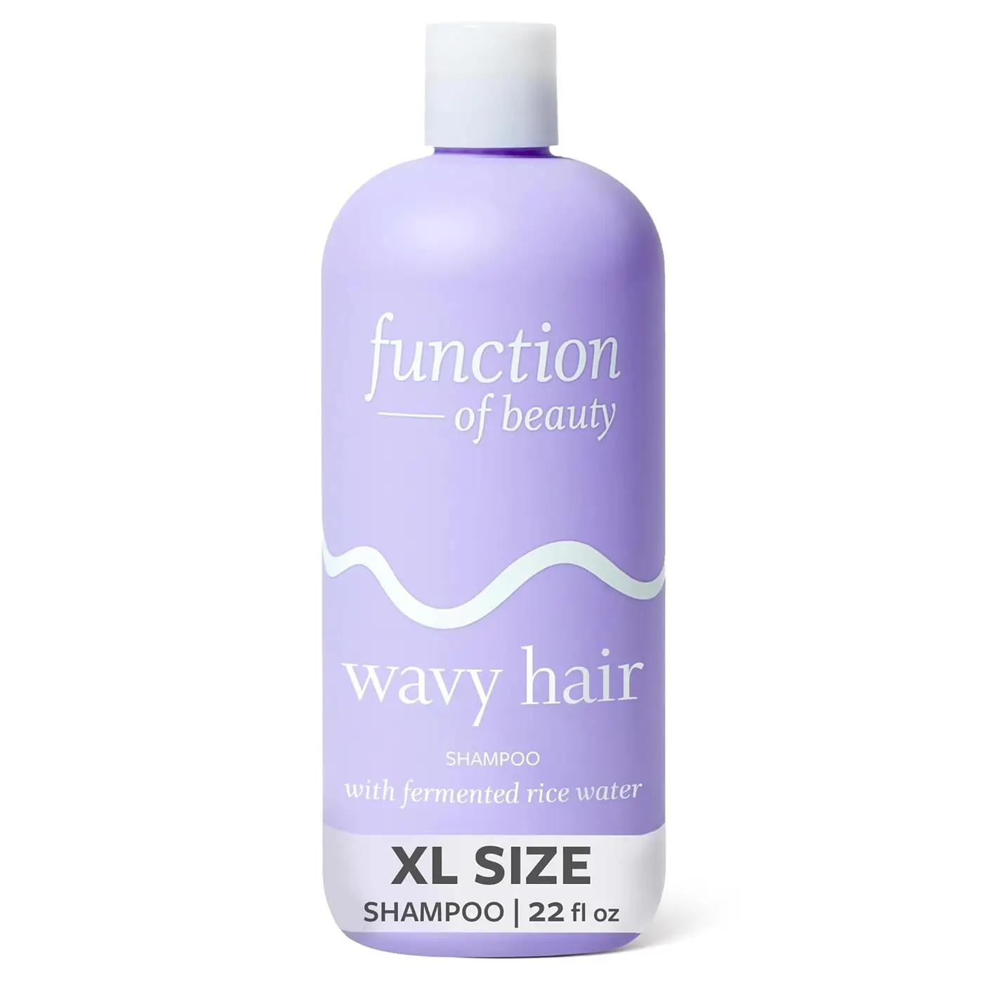 Function of Beauty Wavy Hair Shampoo, XL - Sulfate-Free Shampoo for Natural &amp; Defined Wavy Texture - Lightweight, Anti-Frizz, &amp; Strengthening with Fermented Rice Water - Hair Care Products