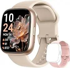 Smart Watch 2026 Upgrade for Women Men Android & iPhone [2 Bands, 44mm case, 1.83''], Alexa Built-in, Make/Answer Call, HR SpO2 Sleep Stress Monitor Fitness Tracker, IP68 Waterproof Step Counter Watch
