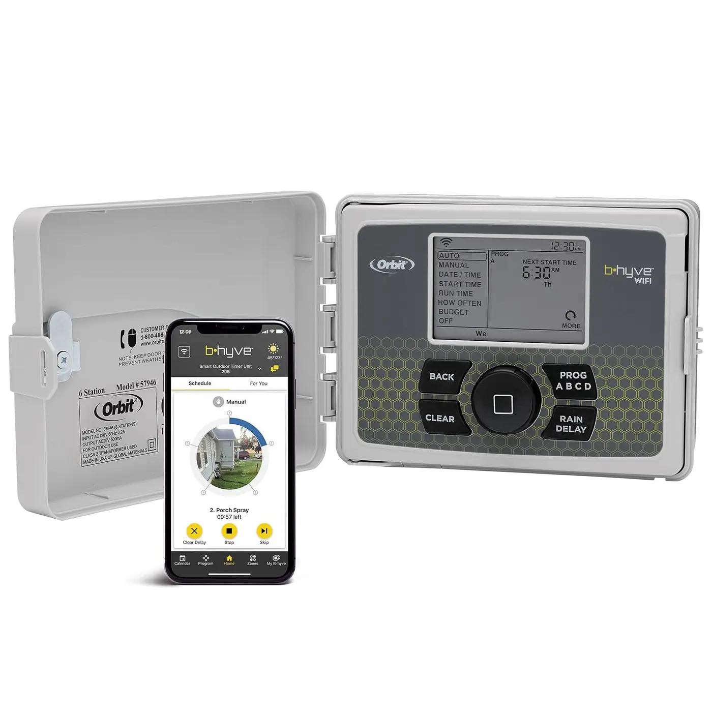 Orbit B-hyve Smart Indoor/Outdoor Sprinkler Controller - 12-Zone - App Controlled Smart Controller with Custom Irrigation Schedules - Weatherproof Multi-Zone Sprinkler System - 57950 WaterSense