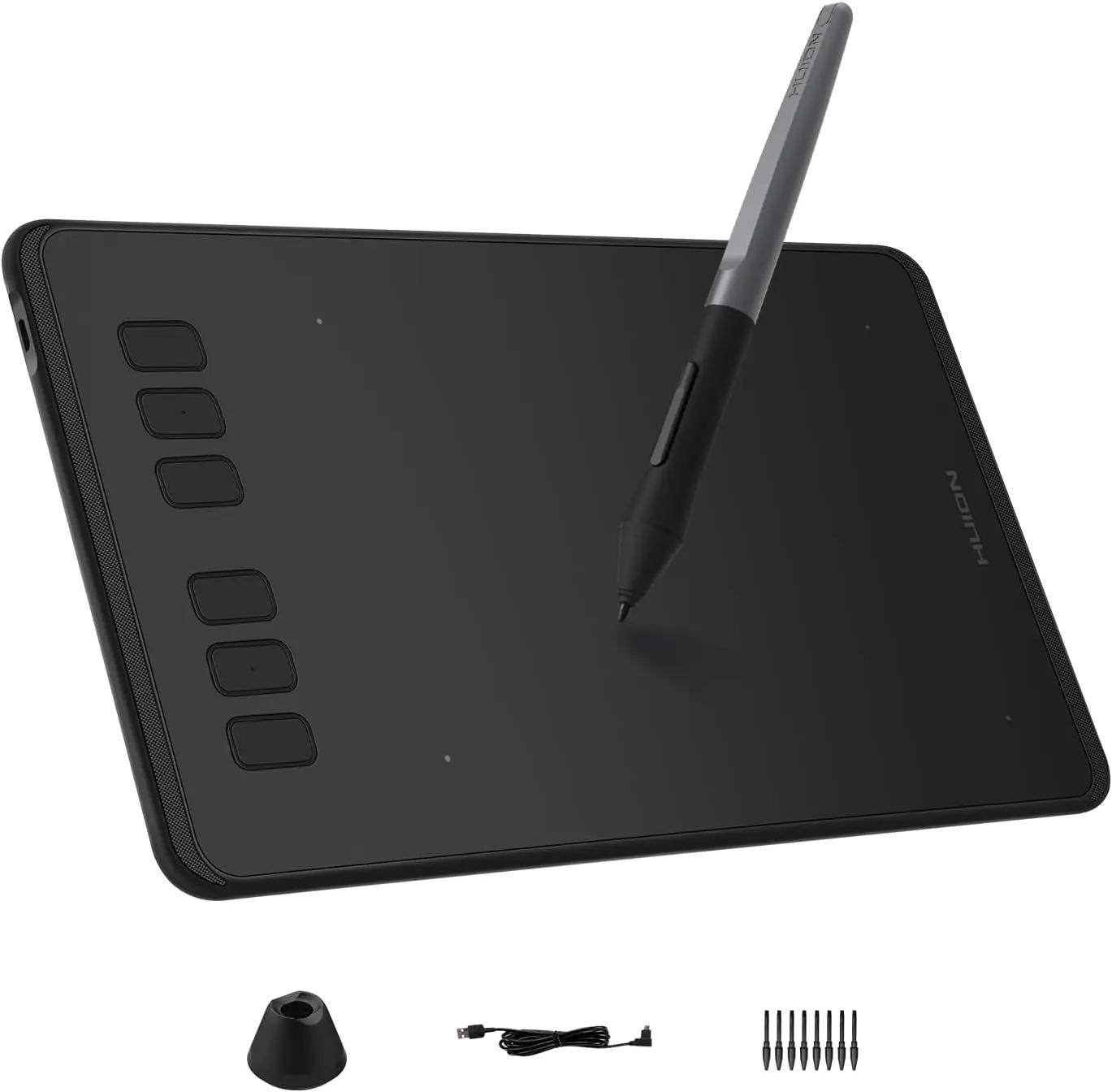 HUION Inspiroy H640P Drawing Tablet, 6x4 inch Digital Art with Battery-Free Stylus, 8192 Pen Pressure, 6 Hot Keys, Graphics Tablet for Drawing, Writing, Design, Teaching, Work with Mac, PC &amp; Mobile