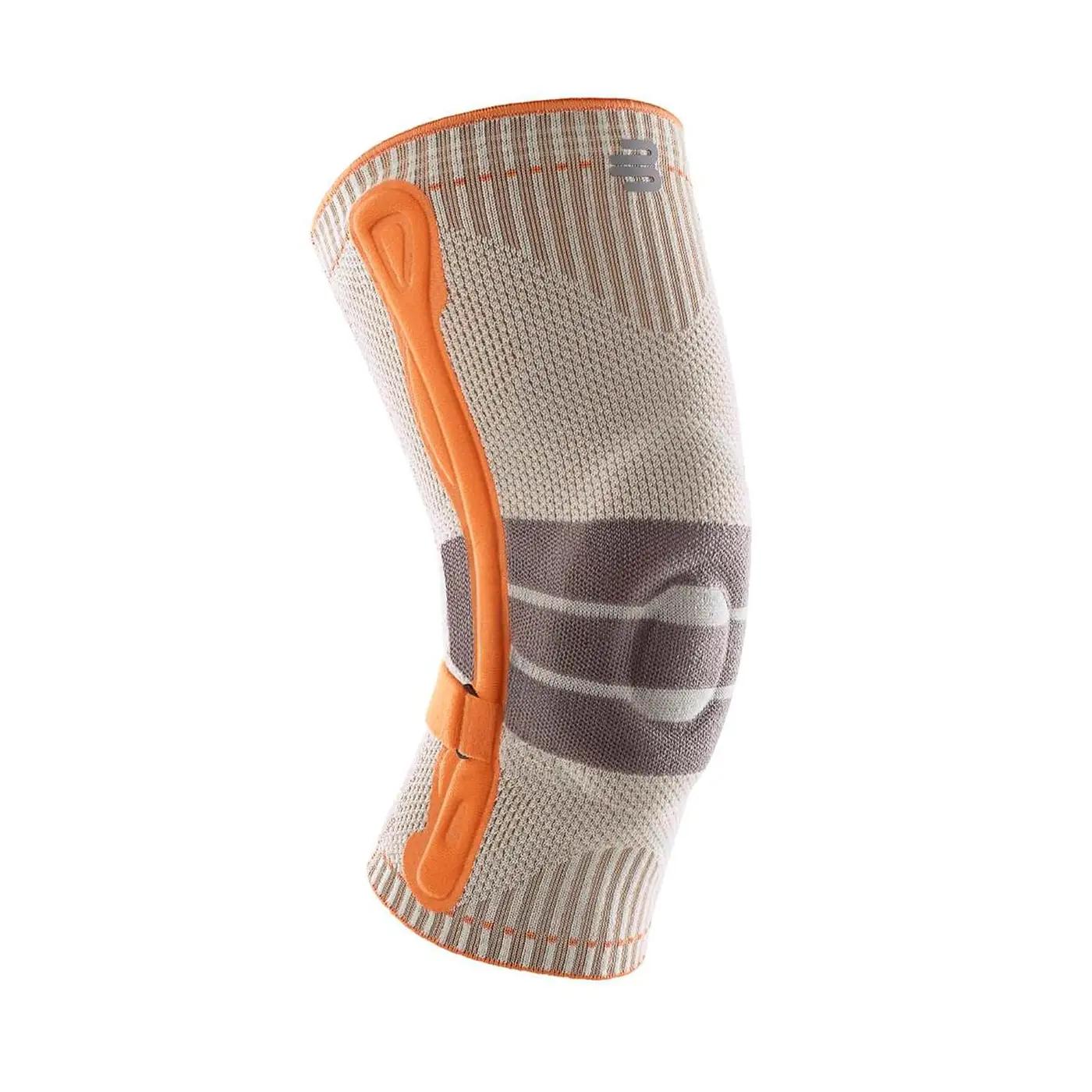 Bauerfeind Outdoor Knee Support, Unisex Knee Brace for Hiking, Walking, and Running, Sandstone-Orange, S