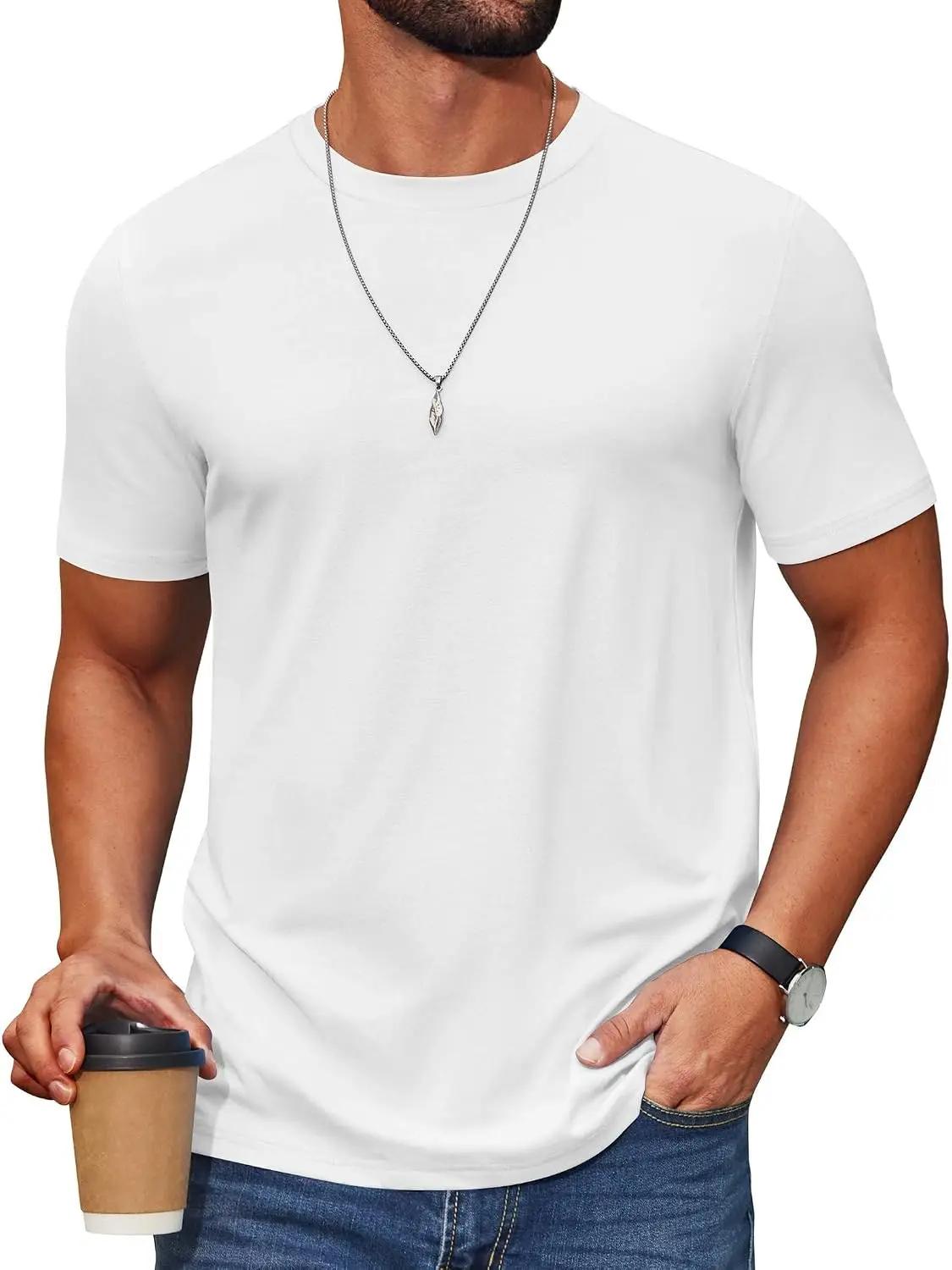 COOFANDY Men's T Shirt Short Sleeve Cotton Blend T-Shirts Crew Neck Casual Summer Basic Tee Shirts Global Recycled Standard ISCC PLUS