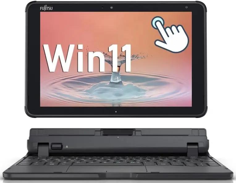 Fujitsu Stylistic Q5010 Tablet Touchscreen Laptop, 10.1in FHD Windows 11 Tablet, Intel Celeron N4020, 4GB RAM, 64GB SSD, 2×Webcam, Japanese Keyboard (Renewed)