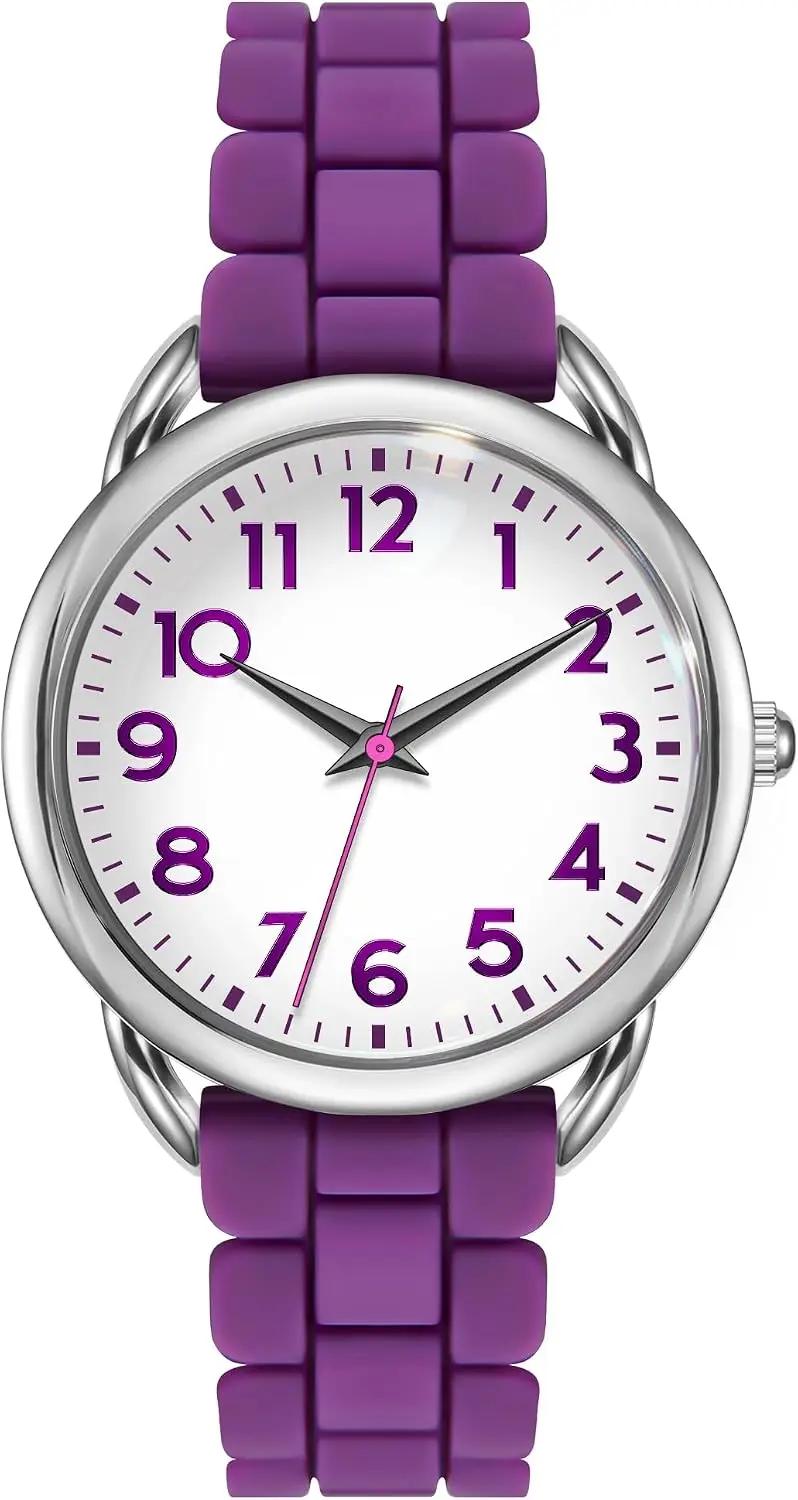 Bisley 35MM Watches for Women Big Face Easy Reader Silicone Strap Water Proof