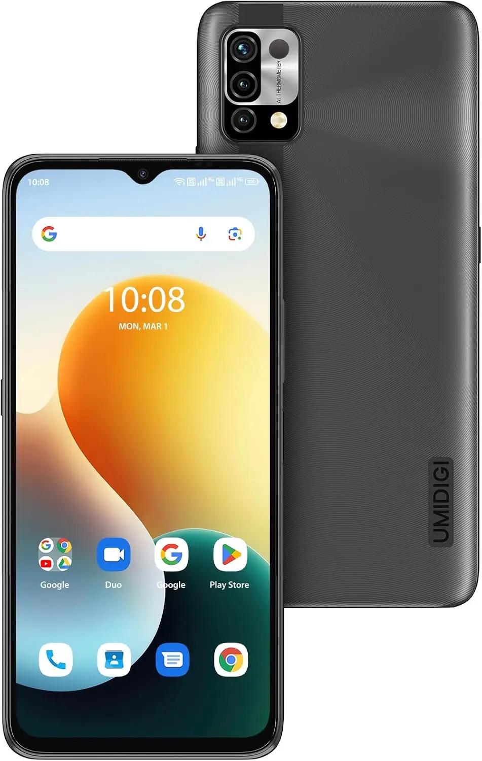 UMIDIGI Unlocked Cell Phone, Power 5 Smartphone 4+128GB, Helio G25 Octa-Core 6150mAh, 6.53 HD Display Phones with 16MP+8MP Camera, 4G Dual SIM, Infrared Thermometer and Fingerprint&amp;AI Face Unlock