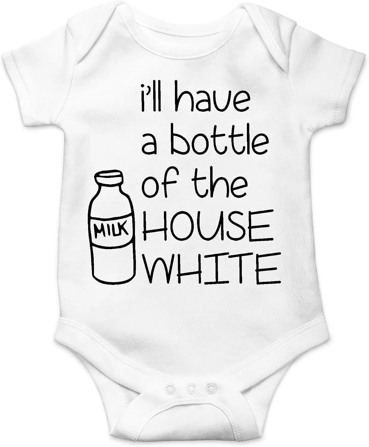 AW Fashions I Will Have A Bottle Of The House White Baby Bodysuit Cute Newborn Boys Outfit Funny Infant