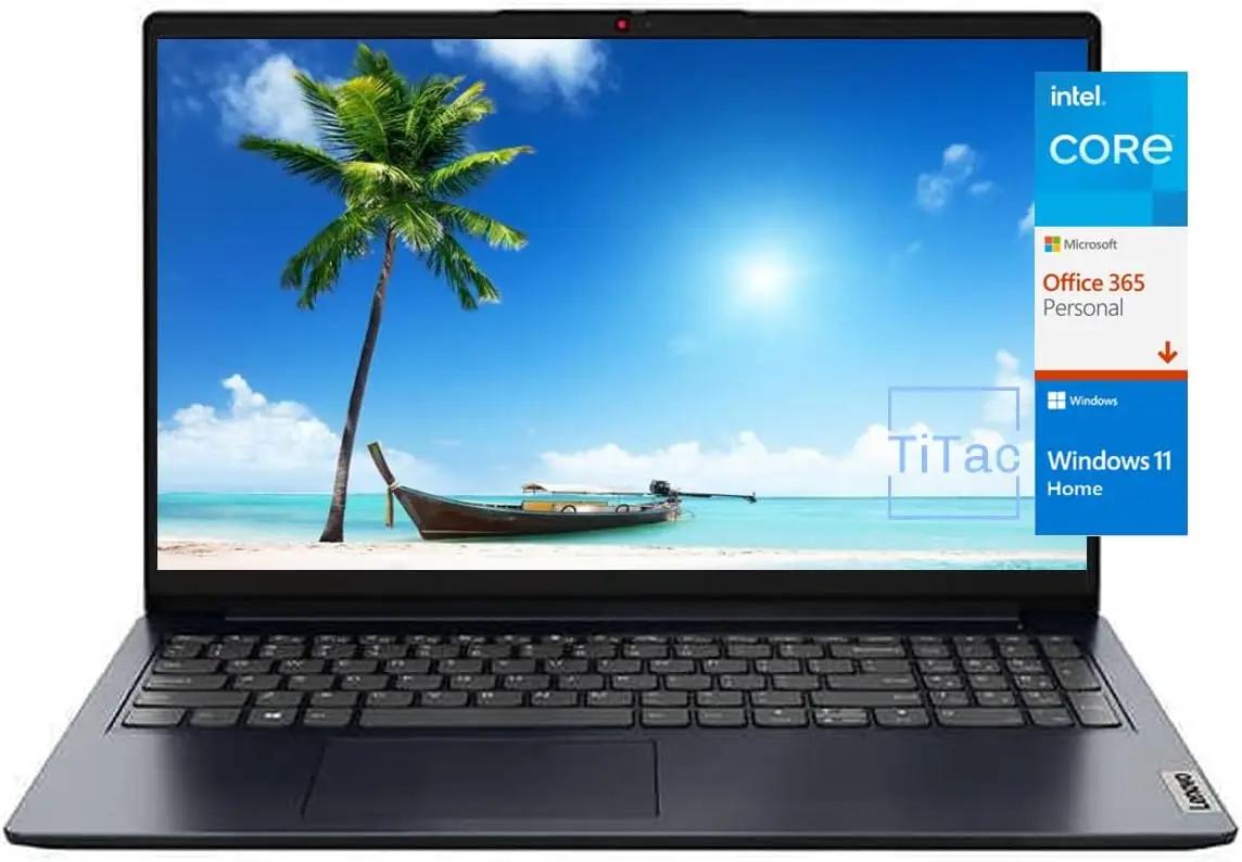 Lenovo IdeaPad 15.6" FHD Premium Laptop (Latest Model) | Intel QuadCore Processor | 8GB RAM | 640GB SSD (128GB eMMC+512GB PCIe SSD), 1-Year Microsoft 365, WiFi 6, Long Battery Life, TiTac, Windows 11