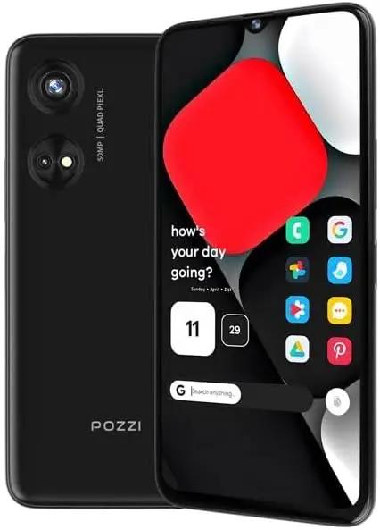 POZZI Turbo 6.79” HD+ Display | 128GB + 6GB RAM | 4G LTE Unlocked Smartphone | Android 14 | Octa Core Processor | 50MP Camera | 5,000 mAh Battery | Dual Nano SIM | Black | Compatible with T-Mobile