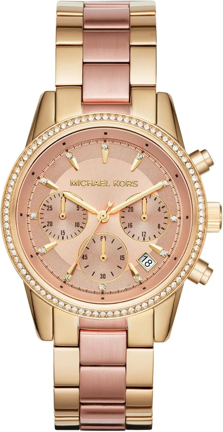 Michael Kors Bryant Chronograph Women's Watch, Stainless Steel and Pavé Crystal Watch for Women