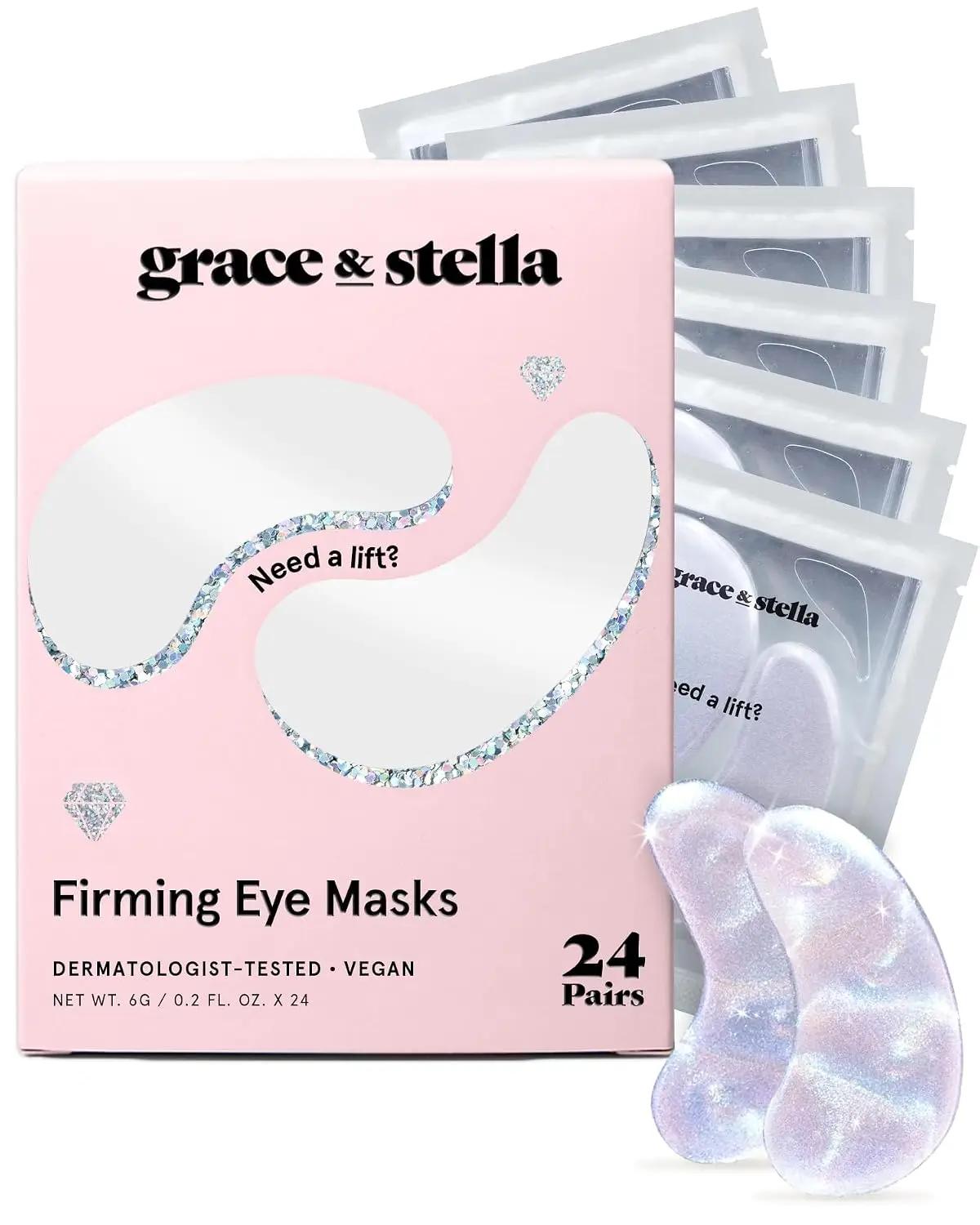 grace &amp; stella Peptide Under Eye Patches with Niacinamide &amp; Rice Extract - Firming Eye Masks for Dark Circles and Puffiness - Mothers Day Gift Bags - Vegan, Cruelty-Free (White, 24 Pairs) ClimatePartner certified