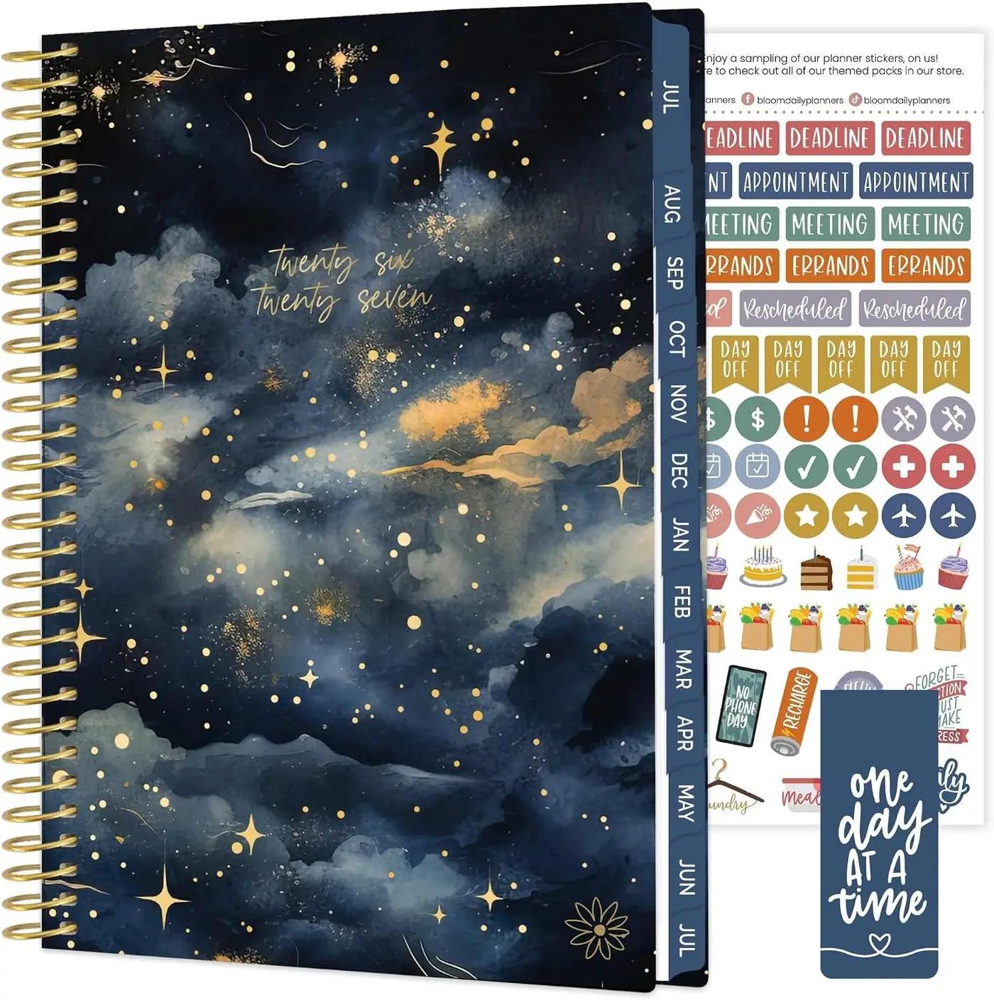 bloom daily planners 2026-2027 Planner - Academic Year (July 2026 - July 2027) Monthly &amp; Weekly Soft Cover Planner for Women - 13 Month Calendar Agenda Book with Stickers - 5.5" x 8.25" - Midnight Sky
