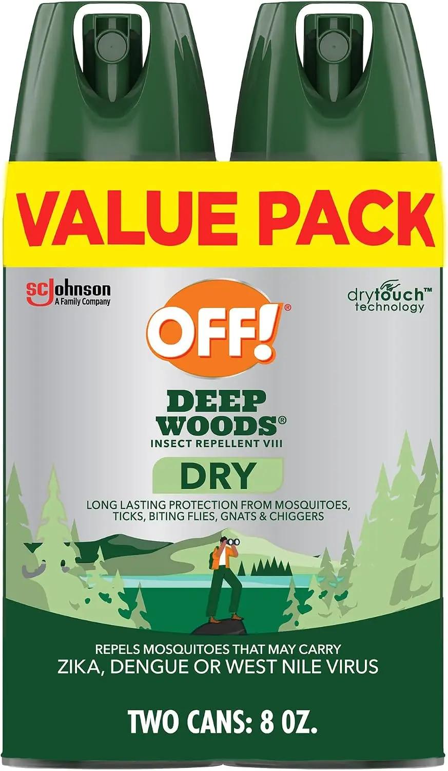 OFF! Deep Woods Insect Repellent Aerosol, Dry, Non-Greasy Formula, Bug Spray with Long Lasting Protection from Mosquitoes, 4 Oz, 2 Count