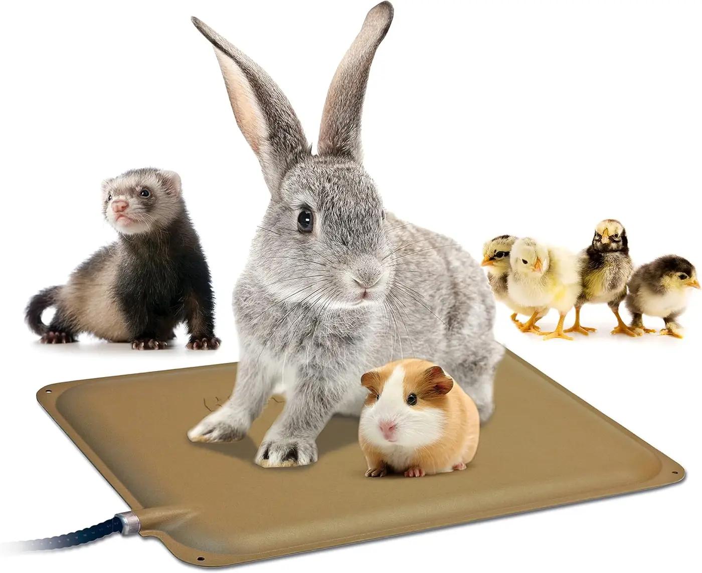 K&amp;H Pet Products Small Animal Outdoor Heated Pad, Waterproof, Chew Resistant, Safety Listed, Indoor Outdoor Heater Warming Pad for Cat Houses, Rabbit Hutches, or Chick Brooders - 12 X 9in Tan 25W