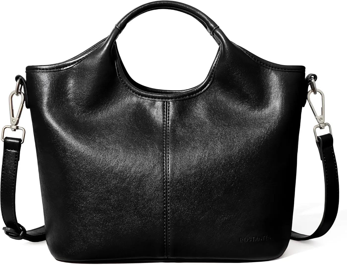 BOSTANTEN Vegan Leather Purses for Women Soft Top Handle Satchel Crossbody Zipper Handbag with Detachable Shoulder Strap Global Recycled Standard