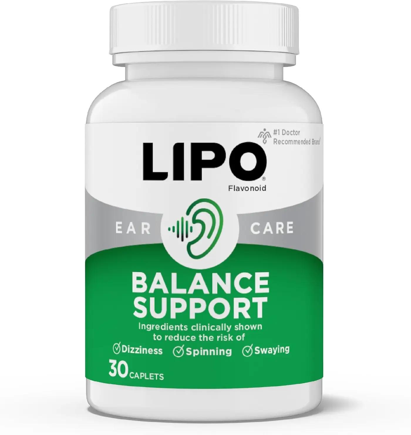 Lipo-Flavonoid for Vertigo &amp; Dizziness Relief, Clinically Tested Formula with Ginkgo Biloba, Vitamin D, &amp; Vitamin B Complex, Inner Ear Health &amp; Balance Support, 30-Count (Pack of 1)