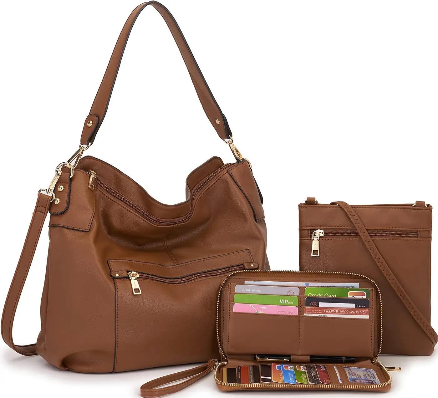 Idesort Large Crossbody Bags Ladies Shoulder Handbags Purse and Wallet Set for Women Totes Hobo Purses