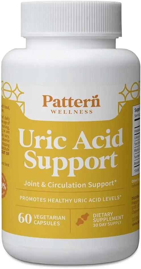 Pattern Wellness Uric Acid Support Supplement – Supports Uric Acid Balance &amp; Joint Wellness – Herbal Formula – 3rd Party Lab Tested – 60 Veggie Capsules