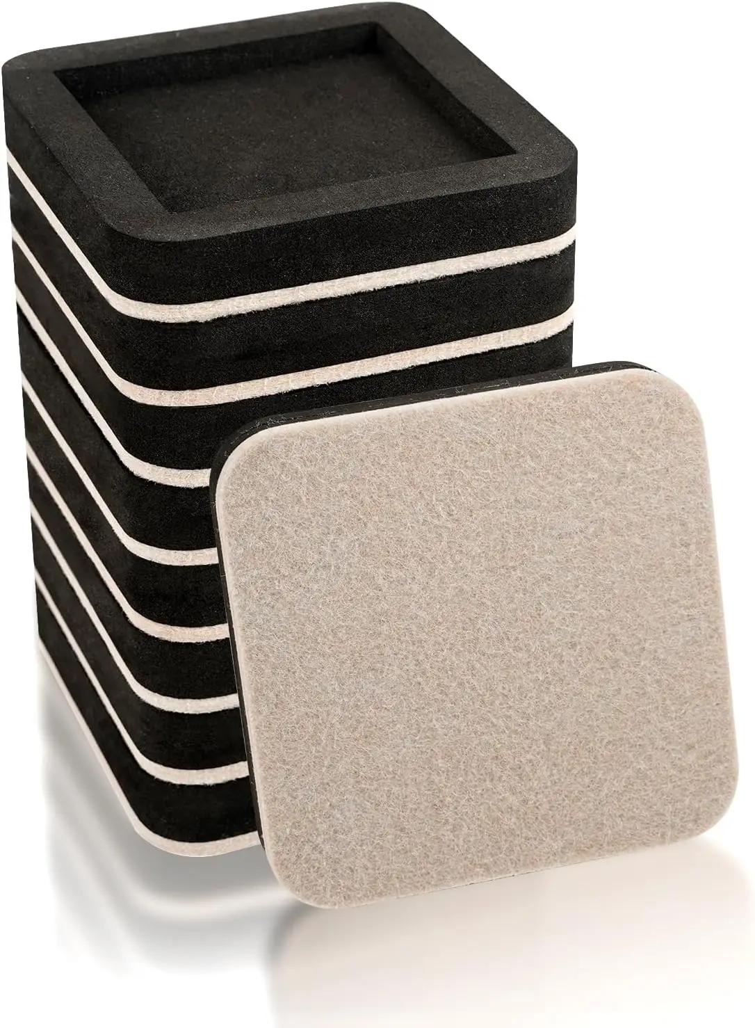 Upgraded Felt Furniture Sliders for Hardwood Floors - 8 PCS 4" Furniture Movers Sliders with Unique Groove Design, Easily Move Any Item While Protect The Floor