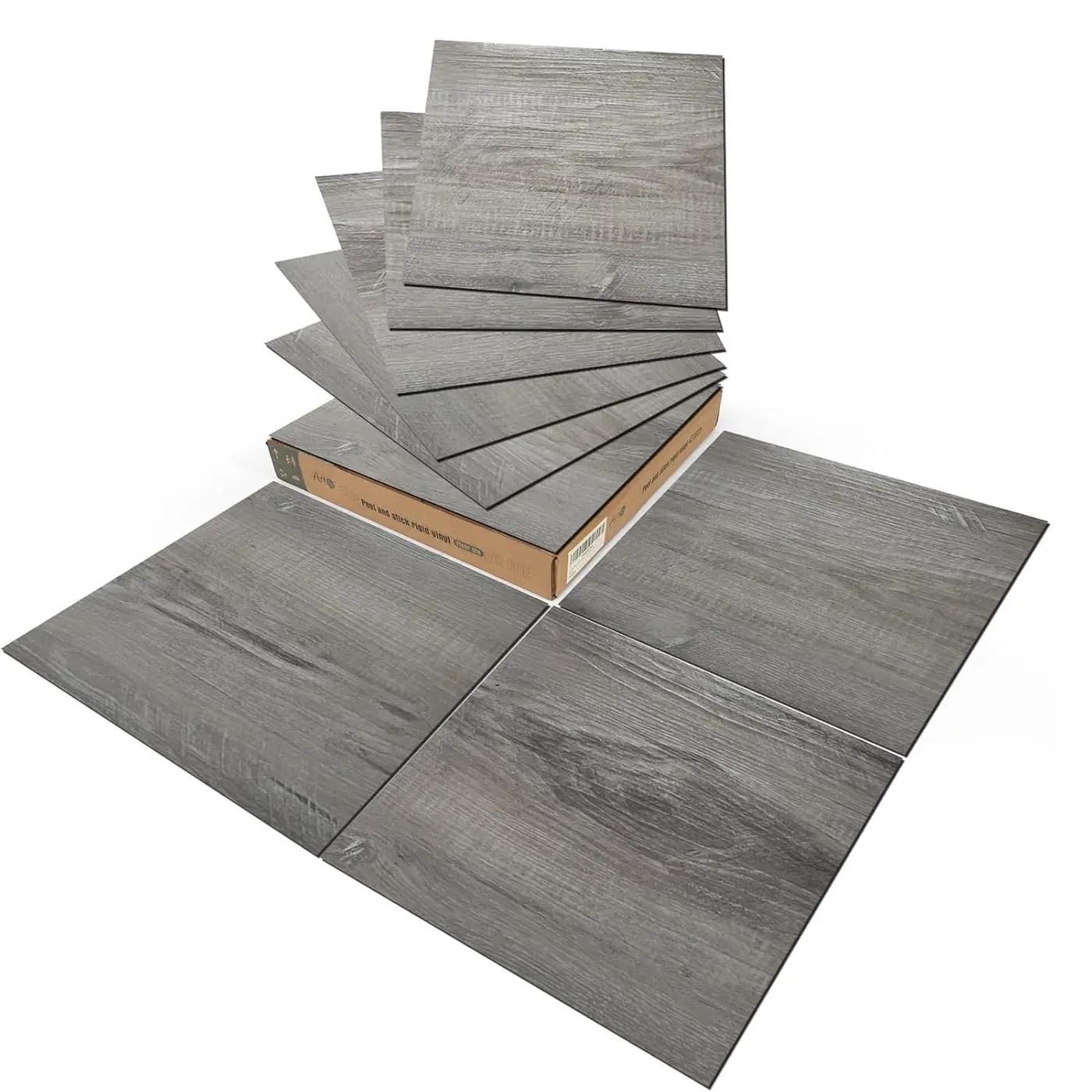Art3d Peel and Stick Vinyl Floor Tiles 30-Pack 12 x 12 inch, Self Adhesive Waterproof Flooring Wood Planks for Kitchen, Dining Room, Bedrooms, Cover 30 Sq. Ft, Taupe Ash ClimatePartner certified