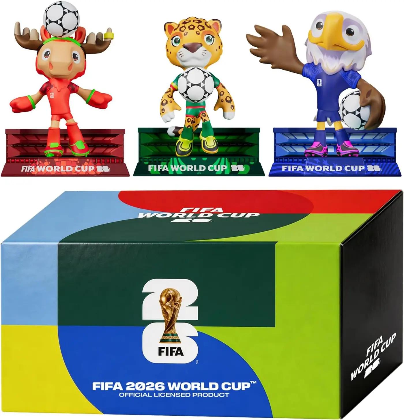 Sanyetral FIFA 2026 World Cup Official Licensed Mascot Figurines Set of 3 with Display Box (Maple, Zayu &amp; Clutch), Official Merchandise Model Figure for Collectors