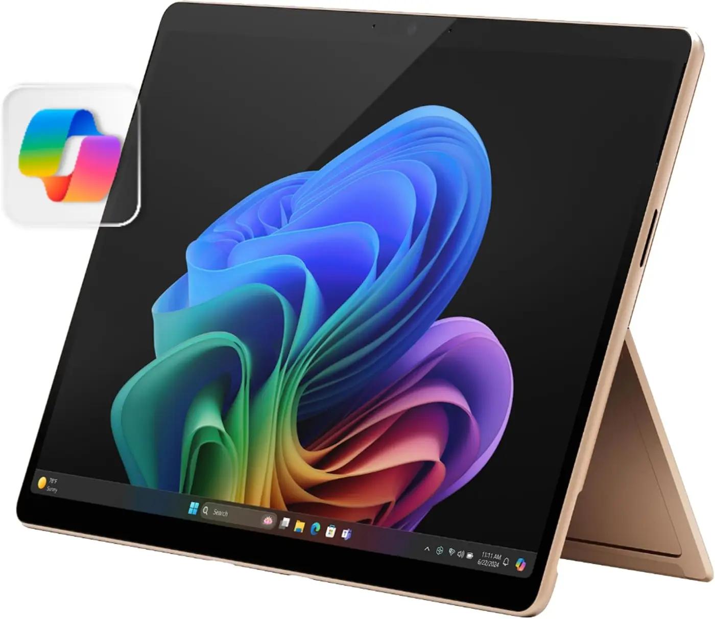Microsoft Surface Pro 2-in-1 Laptop/Tablet (2024), Windows 11 Copilot+ PC, 13" Touchscreen Display, Snapdragon X Plus (10 Core), 16GB RAM, 512GB Storage, Dune ENERGY STAR EPEAT