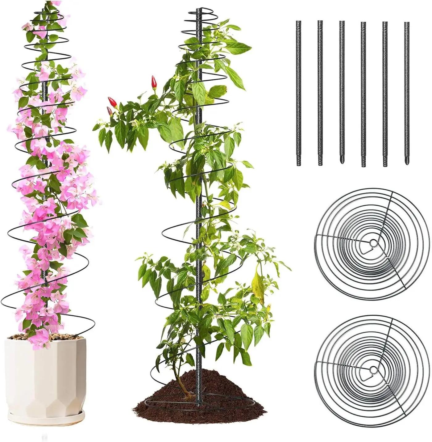 2 Pack Spiral Metal Garden Trellis for Climbing Plants Outdoor Indoor - 44" Adjustable Plant Support Tower with Center Pole, for Outdoor Garden, Raised Bed, Backyard, House Flower Pots &amp; Planters