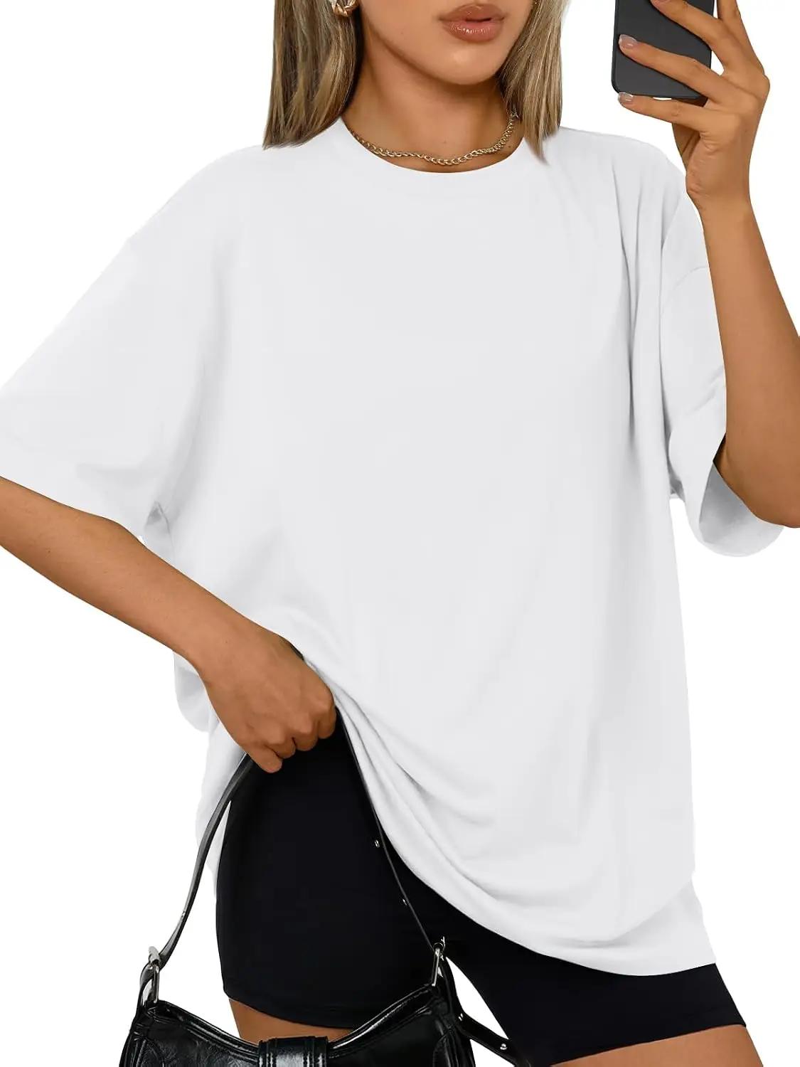 Trendy Queen Womens Oversized Summer T Shirts Plus Size Spring Cute Casual Tops Short Sleeves Fashion Workout Clothes OEKO-TEX STANDARD 100