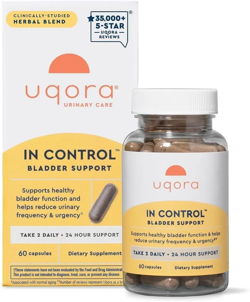 Uqora in Control Bladder Support - Daily Bladder Care &amp; Support for Urinary Comfort - Made with botanicals, Like Horsetail &amp; Spicebush - Gluten-Free &amp; Vegetarian - 60 Capsules