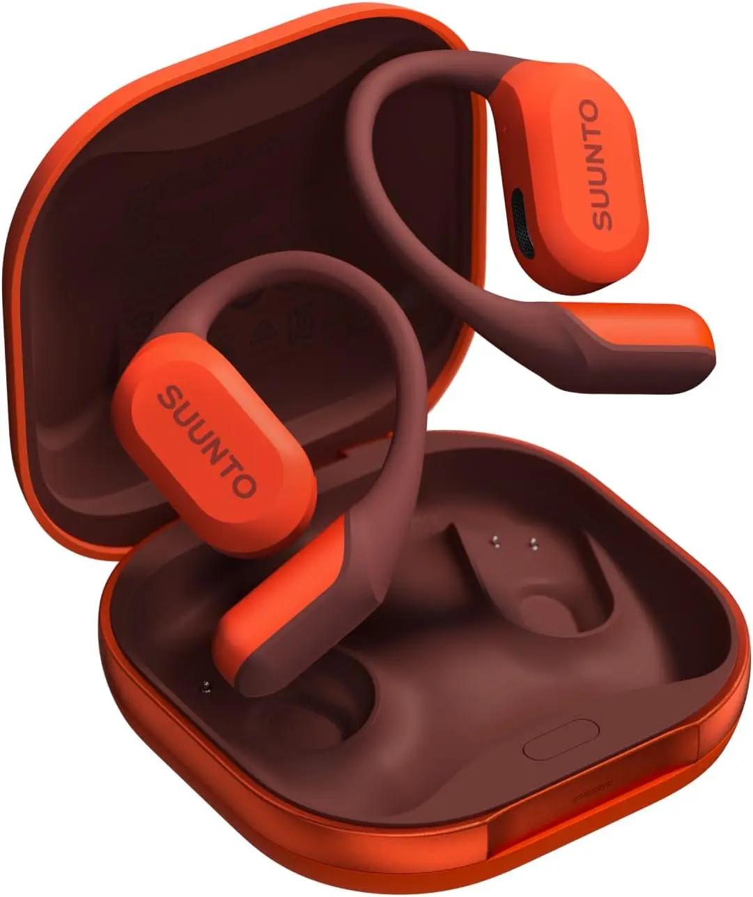SUUNTO Spark Open Ear Sport Headphones, Lightweight Comfortable Earbuds, IP55 Water-Resistant, Up to 36H Playtime, Bluetooth 5.4, Head Movement Control, for Training and Daily Activity, Coral Orange