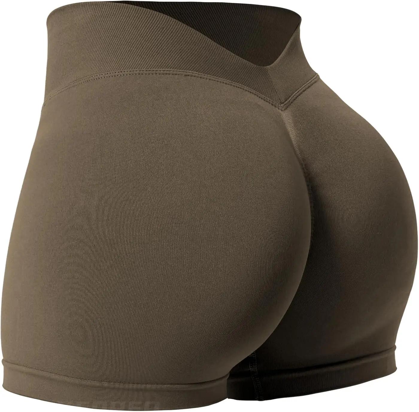 YEOREO Workout Scrunch Shorts Women V Back Gym Butt Lifting Liz High Waisted Seamless Shorts