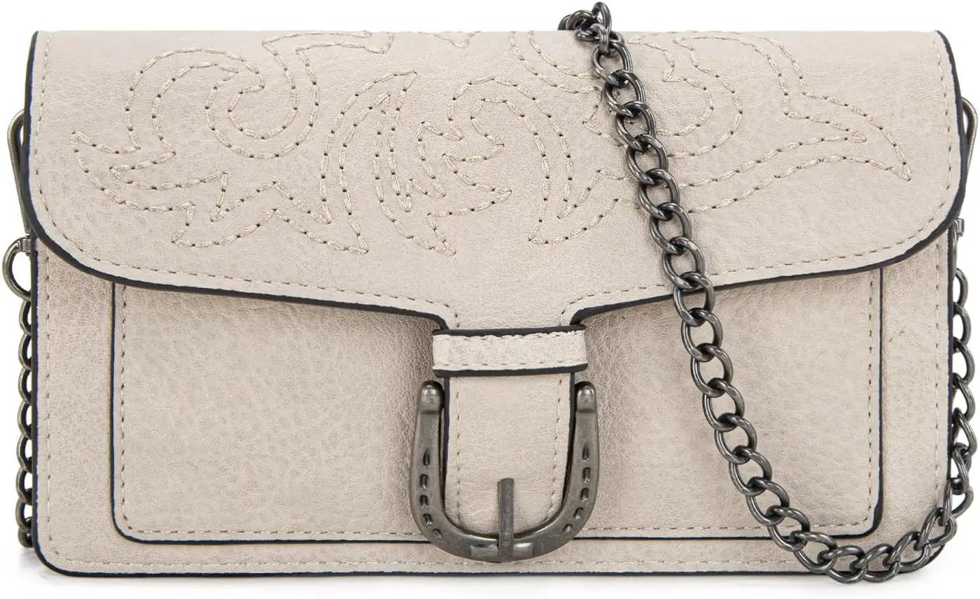 Montana West Small Crossbody Purse with Chain Strap Western Designer Clutch and Handbags for Women